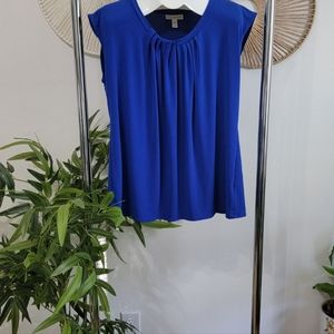 Royal blue sleeveless blouse